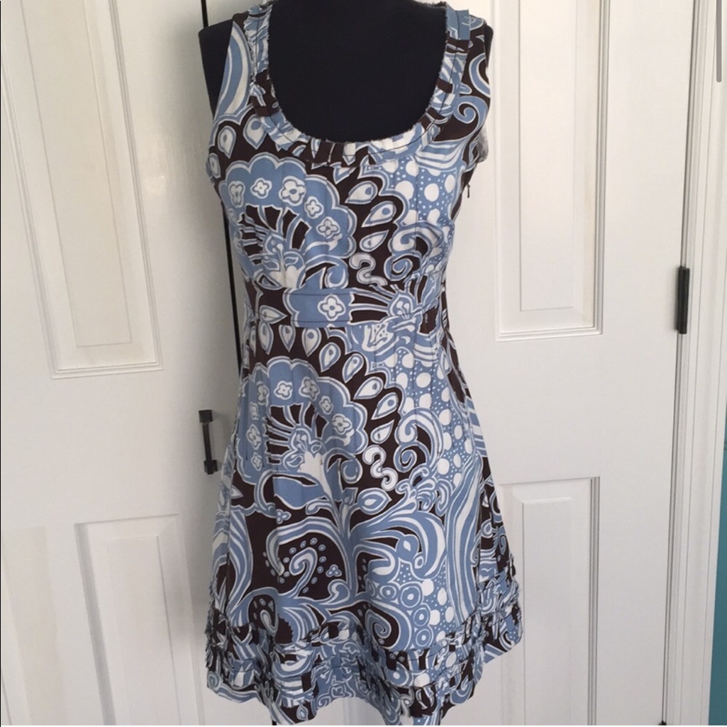 Gorgeous Tory Burch Brown And Blue Dress